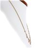 Image 2 : 14k Rose Gold 0.80 ctw Round Bezel Ruby w/ Dangle Adjustable Cable Chain Necklac