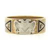 Image 3 : Antique Art Nouveau 14K Gold & Enamel Textured Scottish Rite Masonic Date Ring