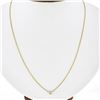 Image 6 : NEW 14k Yellow Gold .20 ctw Round Bezel Diamond Solitaire Pendant Adjustable Cha