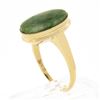 Image 1 : 10K Gold Milgrain Bezel Set Oval Cabochon Jade Polished Simple Solitaire Ring