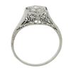 Image 2 : Antique Edwardian Platinum European Diamond Filigree & Engraved Engagement Ring