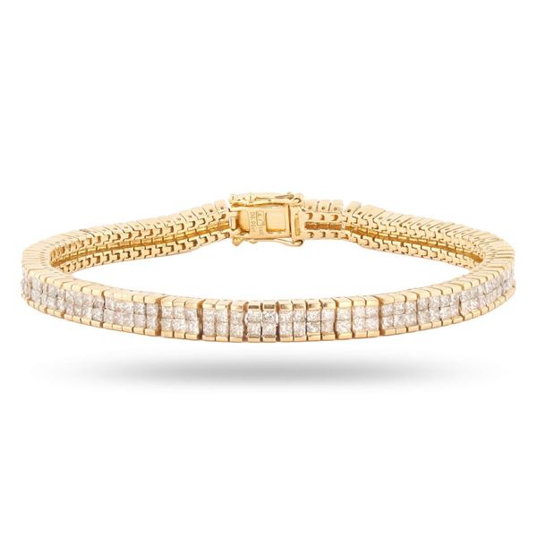 5.95 ctw Diamond 14K Yellow Gold Tennis Bracelet