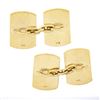 Image 3 : Men's 14k Yellow Gold Polished Grooved Dual Panel Engraveable Cuff Links