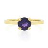 Image 4 : NEW 14K Yellow Gold 1.03 ctw Round Prong Amethyst Petite Classic Solitaire Ring