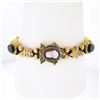 Image 2 : Antique 14K+ Gold 7" Agate Cameo Multi Shape Repousse Work Slide Charm Bracelet