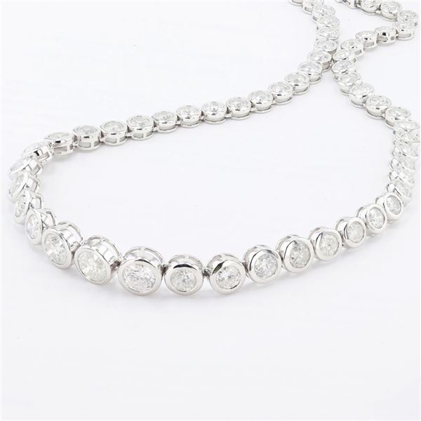 32.11 ctw F to G COLOR I1 to I2 CLARITY Diamond Platinum Tennis Necklace