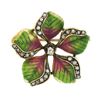 Image 1 : Antique Art Nouveau 10k Gold Diamond Seed Pearl Enamel Flower Petal Brooch Pin