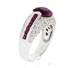 Image 9 : Sonia B. 18k Gold Cushion Pink Tourmaline Solitaire Spinel & Diamond Band Ring