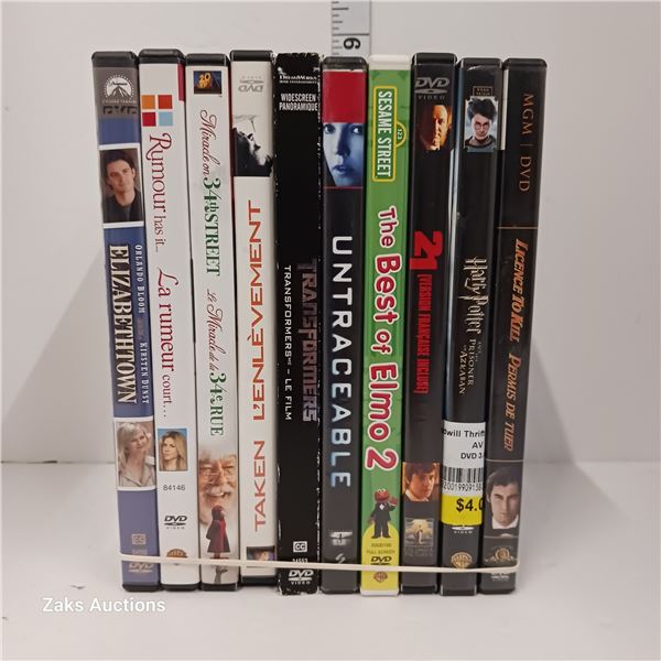 Lot of 10 DVDs
