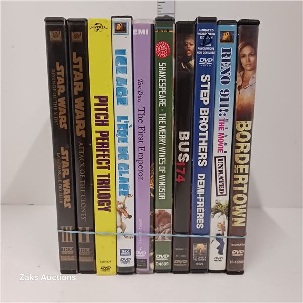 Lot of 10 DVDs