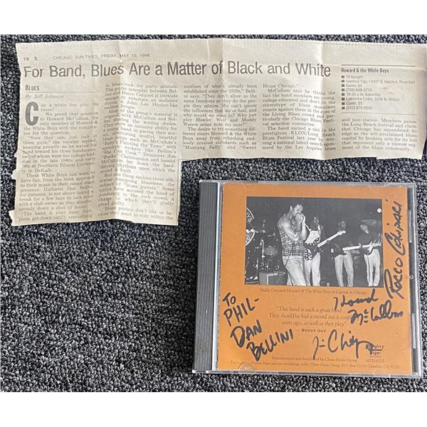 Howard & The White Boys signed CD with newspaper clipping