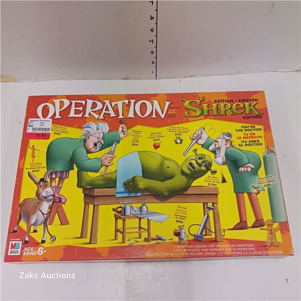 Shrek Edition Operation Board Game Milton Bradley