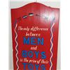 Image 2 : The Difference Boys and Men Wooden Sign (with Rooster hanging hooks)