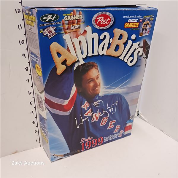 Vintage Alpha-Bits Wayne Gretzky Promo Winning Box of Cereal - Empty & comes flattened