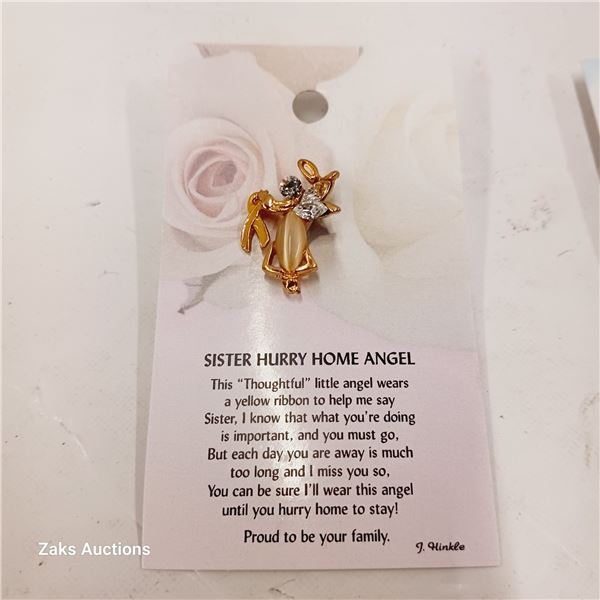 Sister Hurry Home Angel Carded Pin