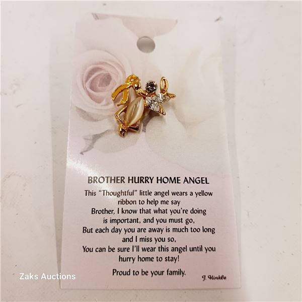 Brother Hurry Home Angel Carded Pin