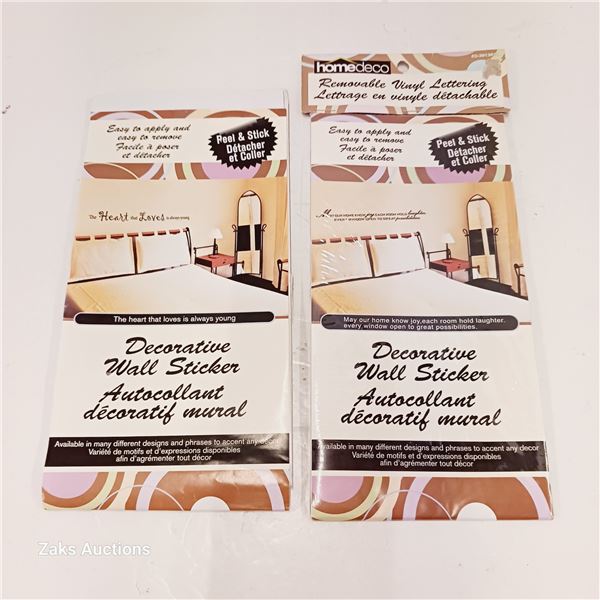 Lot of 2 Decorative Wall Stickers