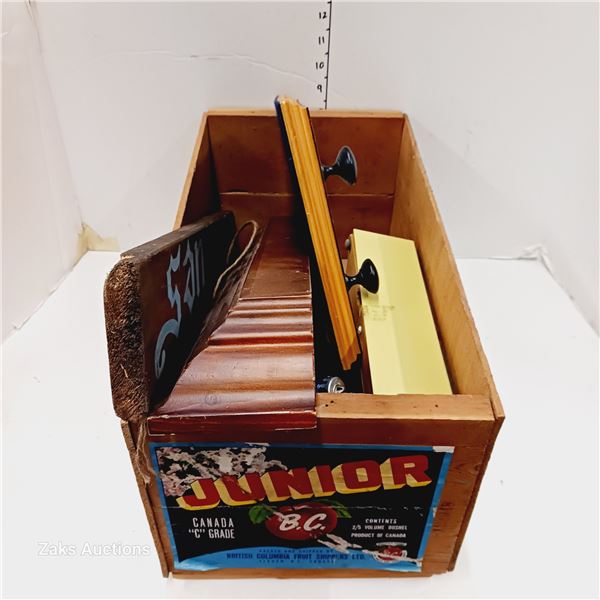 Vintage Apple Box with Contents