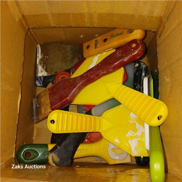 Box of Drywall & Paint Tools Scrapers
