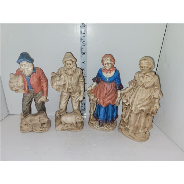 Lot of 4 Chalkware Figurines - Matching