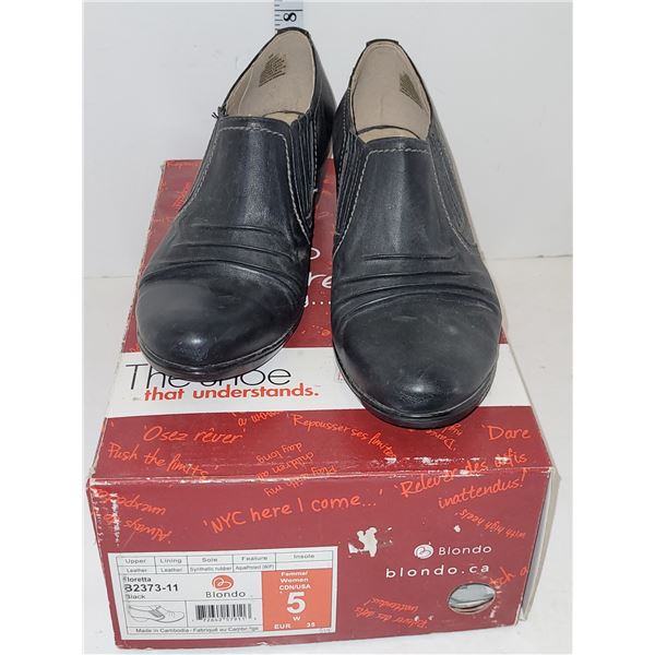 Blondo Womens Black Leather Shoes - Size 5 - New, maybe worn inside once or twice