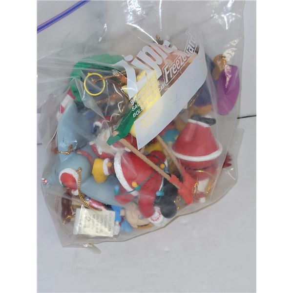 Large Ziploc Bag with Various Disney Tree Ornaments - Inc some broken pieces