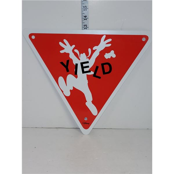 Disney Goofy Yield Plastic Sign