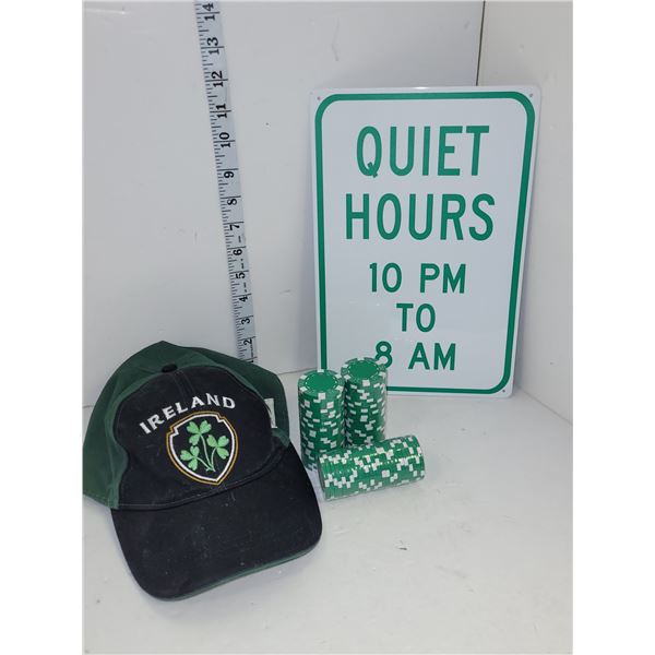 Poker Chips, New Sign & Ireland Cap