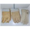 Image 1 : Lot of 3 Pairs of Leather Work Gloves - Large