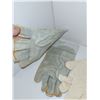 Image 2 : Lot of 2 Leather Work Gloves/Mittens + 2 Liners