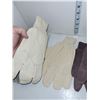 Image 3 : Lot of 2 Leather Work Gloves/Mittens + 2 Liners