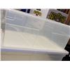 Image 3 : Lot of 8 Rubbermaid Clear Totes - 2 Different Sizes - With Lids
