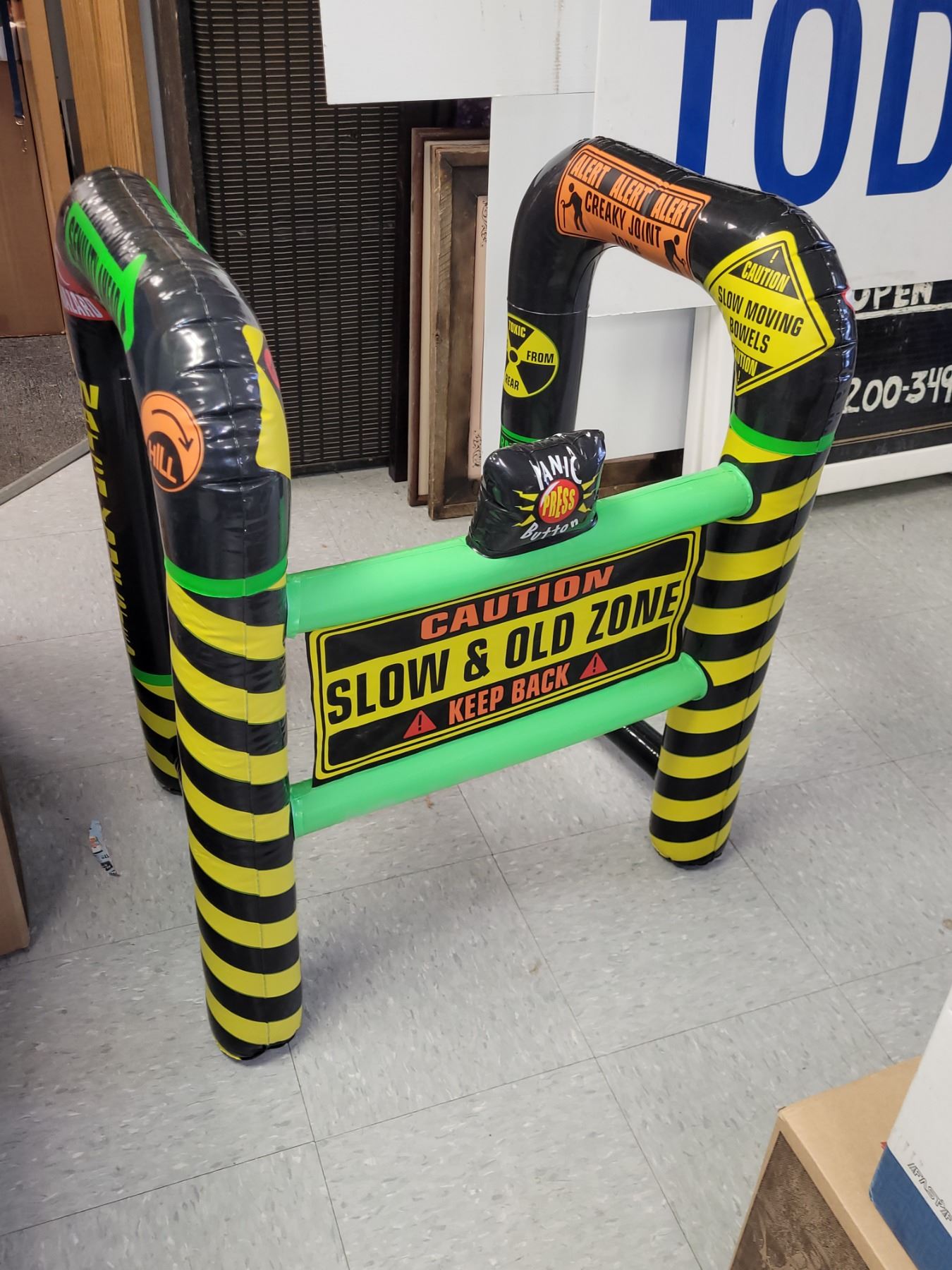 Inflatable: Birthday Gag Gift Over The Hill Walker: Blow Up with Squeeker