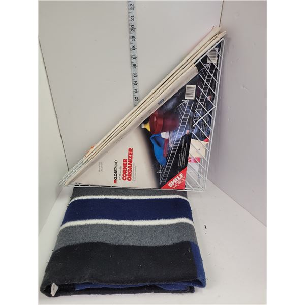 Blue Blanket + 4 New Wire Corner Orgainzer Shelves