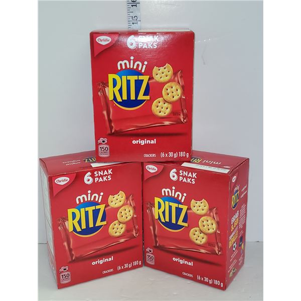 Lot of 3 Boxes of Ritz Minis 6 Pakcs (18 packages in total) - BB 2023 AU 27