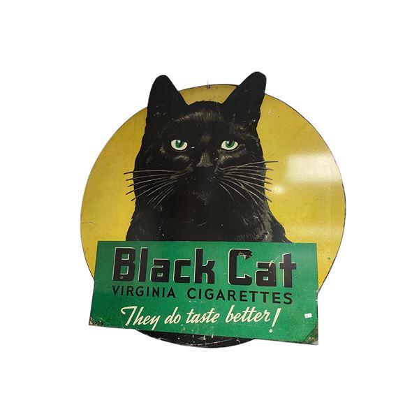 Reproduction Black Cat Cigarettes Sign On Steel