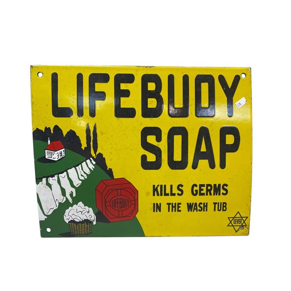 Reproduction Porcelain Lifebuoy Soap Sign