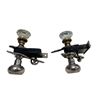 Image 1 : Pair Of Antique Door Knobs (Glass And Metal Knobs) With Yale Locks