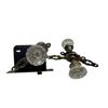 Image 1 : Pair Of Antique Glass Door Knobs And Yale Lock
