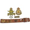 Image 1 : Vintage Military Belt With 9 Add-Ons (Buttons/ Medals) And Assorted Patches