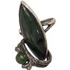 Image 1 : 2 Jade + Silver Rings Sizes 4 3/4 & 8
