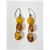 Image 2 : Amber + 925 Silver Necklace & Earring Set
