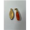 Image 2 : 14K Gold Coral Pendant & 10K Gold Alaskan Black Diamond Pendant