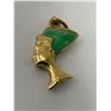 Image 2 : 14K Gold Enamel Nefertiti Pendant