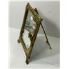 Image 2 : Vintage Art Deco Metal Table Top Easel Back Mirror