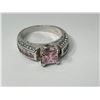 Image 2 : 2 Rings: 925 Silver Ring With Pink Stone And Double Finger Ring