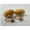 Image 2 : Walrus Ivory And Gold Nugget G.F. Earrings