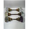Image 1 : 3 Vintage Glass Handled Door Knobs, 1 Purple Glass