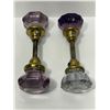 Image 2 : 2 Vintage Purple Glass Handled Door Knobs