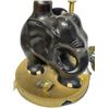 Image 3 : Footed Wood & Brass Elephant Table Lamp